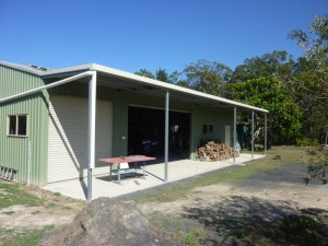 Gable shed with awning            