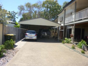 Gable carport extension to existing shed     