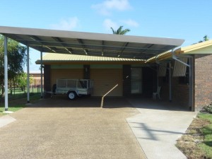 High clearance skillion carport for large caravan     