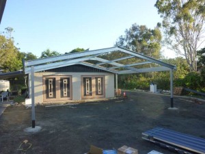 Gable carport frame to match existing shed     