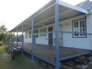 Corrugated back patio  